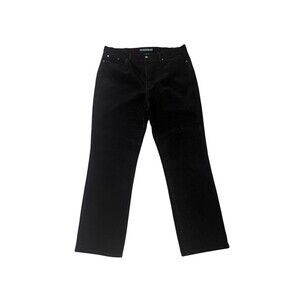 Ralph Lauren Women’s Black Corduroy Pants Plus Sz 16 STRETCH Jeans Straight